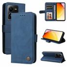 For vivo V25 5G/V25e 4G Skin Feel Life Tree Metal Button Leather Phone Case(Blue) - 1