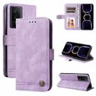 For Xiaomi Redmi K60/K60 Pro Skin Feel Life Tree Metal Button Leather Phone Case(Purple) - 1