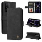 For Xiaomi Redmi K60/K60 Pro Skin Feel Life Tree Metal Button Leather Phone Case(Black) - 1