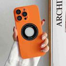 For iPhone 14 Plus Skin Feel CD Texture MagSafe Magnetic Phone Case(Orange) - 1