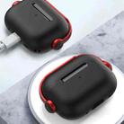 For AirPods 3 Wireless Earphones TPU Protective Case(Black Red) - 4