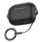 For AirPods Pro 2 Wireless Earphones TPU Protective Case(Black Green) - 1