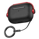 For AirPods Pro Wireless Earphones TPU Protective Case(Black Red) - 1