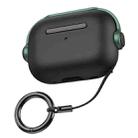For AirPods Pro Wireless Earphones TPU Protective Case(Black Green) - 1