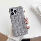 For iPhone 14 Pro Max 3D Cube Weave Texture Skin Feel Phone Case(Grey) - 1