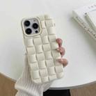 For iPhone 14 Pro Max 3D Cube Weave Texture Skin Feel Phone Case(Beige) - 1