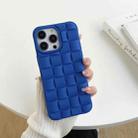 For iPhone 14 Pro Max 3D Cube Weave Texture Skin Feel Phone Case(Dark Blue) - 1