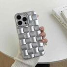 For iPhone 14 Pro Max 3D Cube Weave Texture Skin Feel Phone Case(Silver) - 1