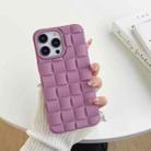 For iPhone 14 Pro Max 3D Cube Weave Texture Skin Feel Phone Case(Purple) - 1