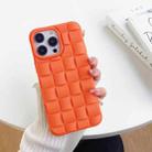 For iPhone 14 Pro 3D Cube Weave Texture Skin Feel Phone Case(Orange) - 1