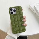 For iPhone 14 Pro 3D Cube Weave Texture Skin Feel Phone Case(Olive Green) - 1