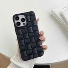 For iPhone 14 Pro 3D Cube Weave Texture Skin Feel Phone Case(Black) - 1