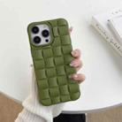 For iPhone 14 3D Cube Weave Texture Skin Feel Phone Case(Olive Green) - 1