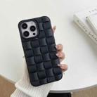 For iPhone 14 Plus 3D Cube Weave Texture Skin Feel Phone Case(Black) - 1