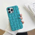 For iPhone 14 Plus 3D Cube Weave Texture Skin Feel Phone Case(Dark Green) - 1