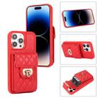 For iPhone 14 Pro Max Card Slot Leather Phone Case(Red) - 1