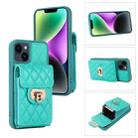 For iPhone 14 Card Slot Leather Phone Case(Mint Green) - 1