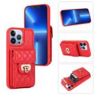 For iPhone 13 Pro Max Card Slot Leather Phone Case(Red) - 1