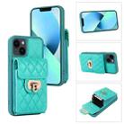 For iPhone 13 Card Slot Leather Phone Case(Mint Green) - 1