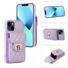 For iPhone 13 Card Slot Leather Phone Case(Purple) - 1
