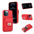 For iPhone 12 Pro Max Card Slot Leather Phone Case(Red) - 1