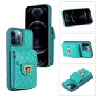 For iPhone 12 Pro Max Card Slot Leather Phone Case(Mint Green) - 1