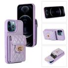 For iPhone 12 / 12 Pro Card Slot Leather Phone Case(Purple) - 1