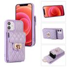 For iPhone 11 Card Slot Leather Phone Case(Purple) - 1