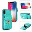 For iPhone XS Max Card Slot Leather Phone Case(Mint Green) - 1