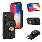 For iPhone XS / X Card Slot Leather Phone Case(Black) - 1