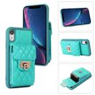 For iPhone XR Card Slot Leather Phone Case(Mint Green) - 1
