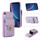 For iPhone XR Card Slot Leather Phone Case(Purple) - 1