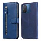 For Xiaomi Redmi 11A 4G/12C Calf Texture Zipper Leather Phone Case(Blue) - 1