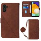 For Samsung Galaxy A54 5G Crossbody 3D Embossed Flip Leather Phone Case(Brown) - 1