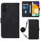 For Samsung Galaxy A54 5G Crossbody 3D Embossed Flip Leather Phone Case(Black) - 1