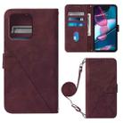 For Motorola Moto Edge+ 2023 Crossbody 3D Embossed Flip Leather Phone Case(Wine Red) - 1