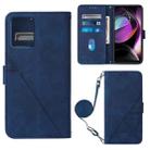 For Motorola Moto G 5G 2023 Crossbody 3D Embossed Flip Leather Phone Case(Blue) - 1