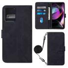 For Motorola Moto G 5G 2023 Crossbody 3D Embossed Flip Leather Phone Case(Black) - 1