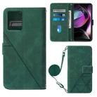 For Motorola Moto G 5G 2023 Crossbody 3D Embossed Flip Leather Phone Case(Dark Green) - 1