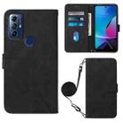 For Motorola Moto G Play 2023 / G Power 2022 / G Pure 2021 Crossbody 3D Embossed Flip Leather Phone Case(Black) - 1