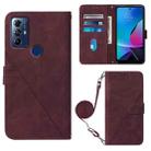 For Motorola Moto G Play 2023  Crossbody 3D Embossed Flip Leather Phone Case(Wine Red) - 1