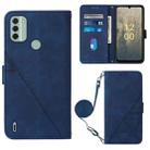 For Nokia C31 Crossbody 3D Embossed Flip Leather Phone Case(Blue) - 1