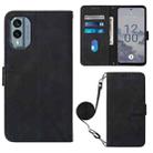 For Nokia X30 5G Crossbody 3D Embossed Flip Leather Phone Case(Black) - 1