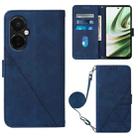For OnePlus Nord CE3 5G Crossbody 3D Embossed Flip Leather Phone Case(Blue) - 1