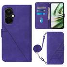 For OnePlus Nord CE3 5G Crossbody 3D Embossed Flip Leather Phone Case(Purple) - 1