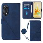 For OPPO  Reno 8T 4G Global Crossbody 3D Embossed Flip Leather Phone Case(Blue) - 1