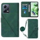 For Xiaomi Redmi Note 12 Global Crossbody 3D Embossed Flip Leather Phone Case(Dark Green) - 1