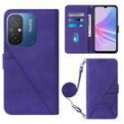 For Xiaomi Redmi 12C / Redmi 11A 4G Global Crossbody 3D Embossed Flip Leather Phone Case(Purple) - 1