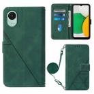 For Samsung Galaxy A04 Core Crossbody 3D Embossed Flip Leather Phone Case(Dark Green) - 1