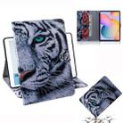 For Galaxy Tab S6 Lite P610 / P615 Colored Drawing Horizontal Flip Leather Case with Holder & Card Slot & Wallet(Tiger) - 1